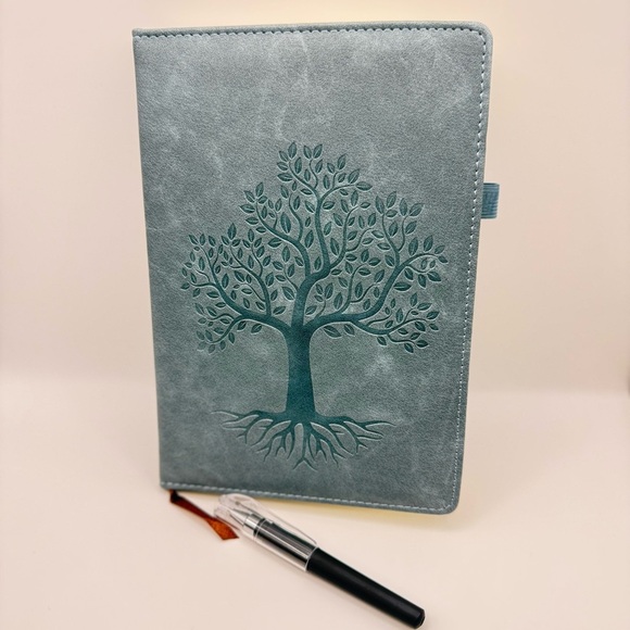 Tree of Life Synthetic Leather Notebooks w/Pens Hard Cover College Ruled 8x6 - Picture 11 of 12